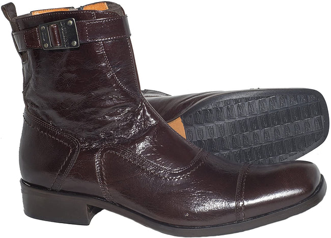 Ernesto Dollani 8547 Brown Patent Leather Buckle Boots