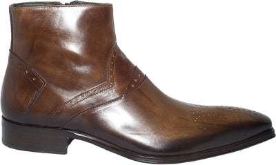 Jo Ghost 1081 Brown Leather Zip Up Boots