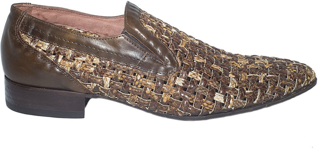 Carlo Ventura 2475 Brown Python Leather Loafers