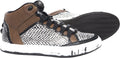 ROBERTO CAVALLI 7797/RC Brown White Leather Animal Print Trim Lace Up Sneakers