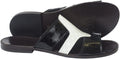 Robrto Guerrini S 2002 Black White Patent Leather Push In Toe Sandals