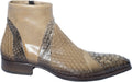 Jo Ghost 464M Italian Mens Beige Zip up Ankle Boots with Piton