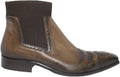Jo Ghost 557M Brown Leather Elastic Top Python Tip Trim Boots