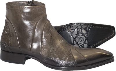 Jo Ghost 464M Taupe Leather Zip Up Boots