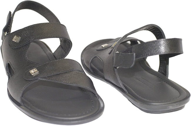 Giovanni Conti 531-01 Black Leather Back Strap Sandals