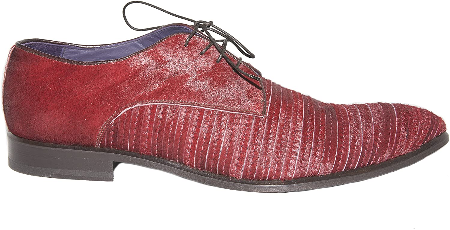 Roberto Guerrini B552 Red Pony Leather Lace Up Shoes 