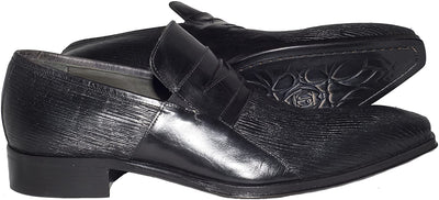 Jo Ghost 130 M Black Laser Print Leather Slip On Loafers