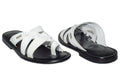 Rossi RS262 White Criss Cross Leather Push In Toe Sandals