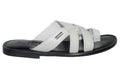Rossi RS262 White Criss Cross Leather Push In Toe Sandals